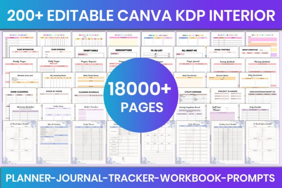 200+ Editable Canva KDP Interior - digibai