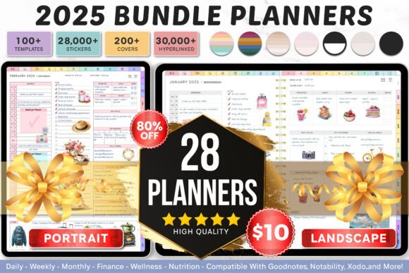 2025 Bundle Digital Planner, Goodnotes - digibai