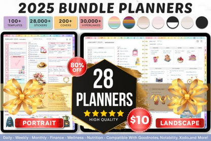 2025 Bundle Digital Planner, Goodnotes - digibai