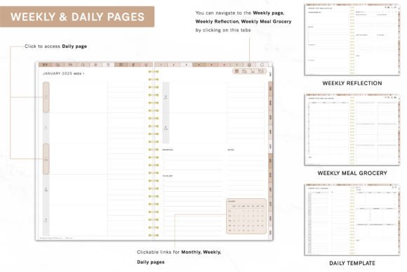 2025 Bundle Digital Planner, Goodnotes - digibai