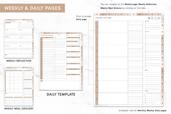 2025 Bundle Digital Planner, Goodnotes - digibai