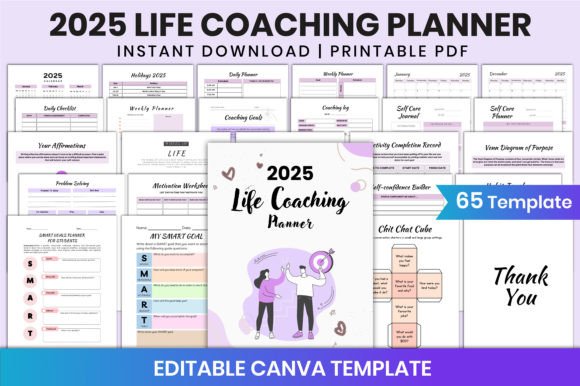 2025 Life Coaching Planner for Canva - digibai