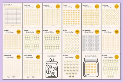 2025 Money Saving Challenge Planner - digibai