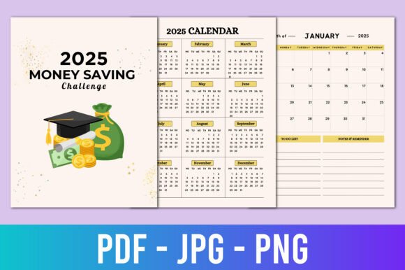 2025 Money Saving Challenge Planner - digibai