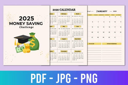 2025 Money Saving Challenge Planner - digibai