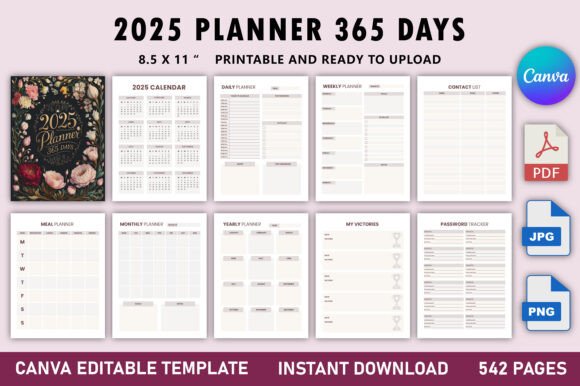 2025 Planner 365 Days - digibai