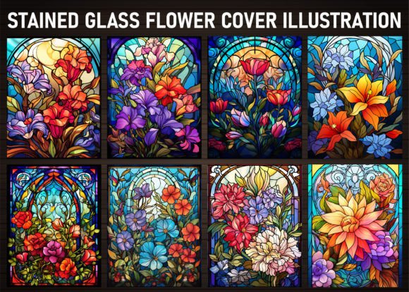 300+ Stained Glass Flower Coloring Pages