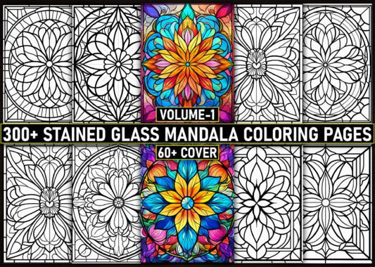 300+ Stained Glass Mandala Coloring Pages