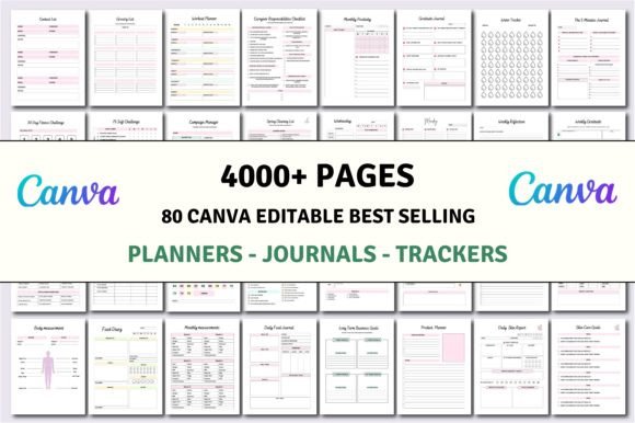 80+ Editable Canva Planner & Journal Templates