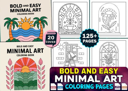 Bold and Easy Bundle Coloring Book Pages for Kids and Adults