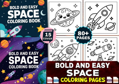 Bold and Easy Bundle Coloring Book Pages for Kids and Adults