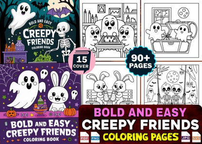 Bold and Easy Bundle Coloring Book Pages for Kids and Adults