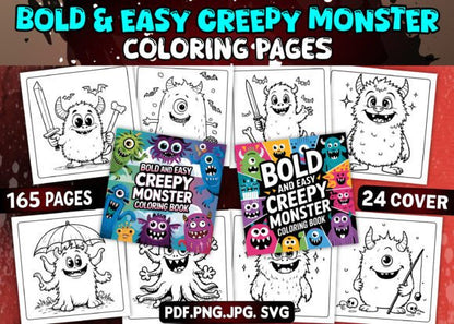 Bold and Easy Bundle Coloring Book Pages for Kids and Adults