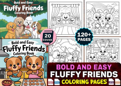 Bold and Easy Bundle Coloring Book Pages for Kids and Adults