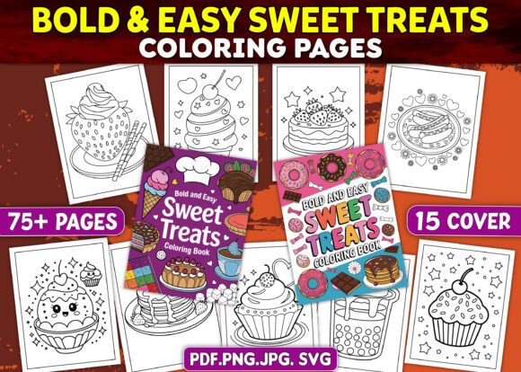 Bold and Easy Bundle Coloring Book Pages for Kids and Adults