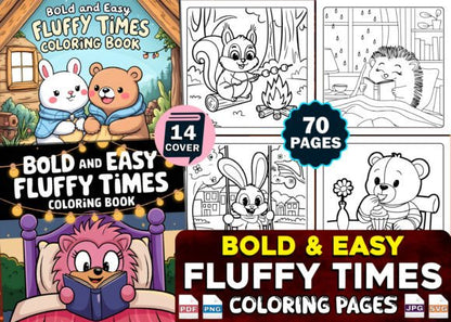 Bold and Easy Bundle Coloring Book Pages for Kids and Adults