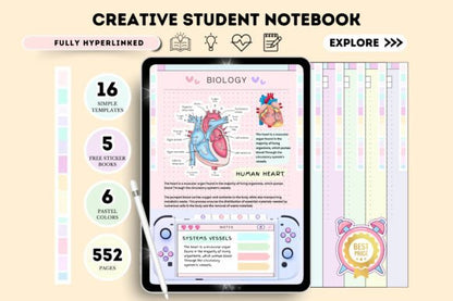 Digital Notebook Hyperlinked for Goodnotes