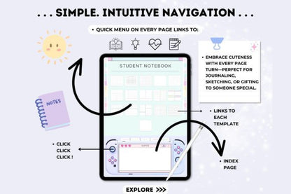 Digital Notebook Hyperlinked for Goodnotes