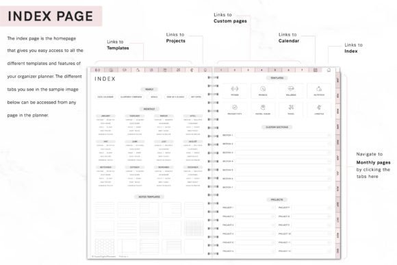 Digital Planner 2025 Monday and Sunday - digibai