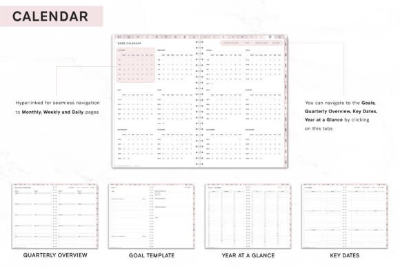 Digital Planner 2025 Monday and Sunday - digibai